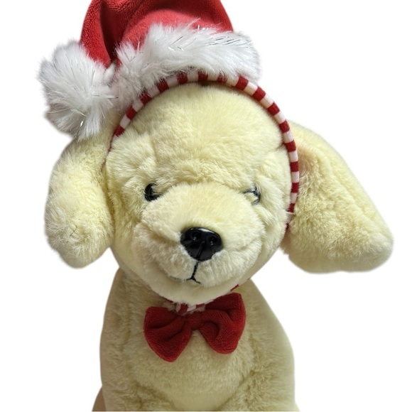 FAO Schwarz Golden Or Yellow Labrador W/ Santa Hat 14” Stuffed Animal Plush Pet - Picture 2 of 13